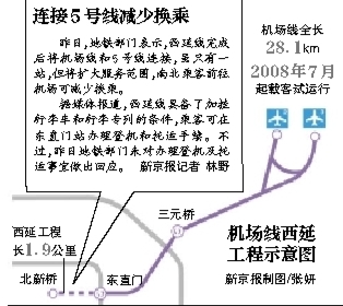 首都机场线西延工程拟明年1月开工